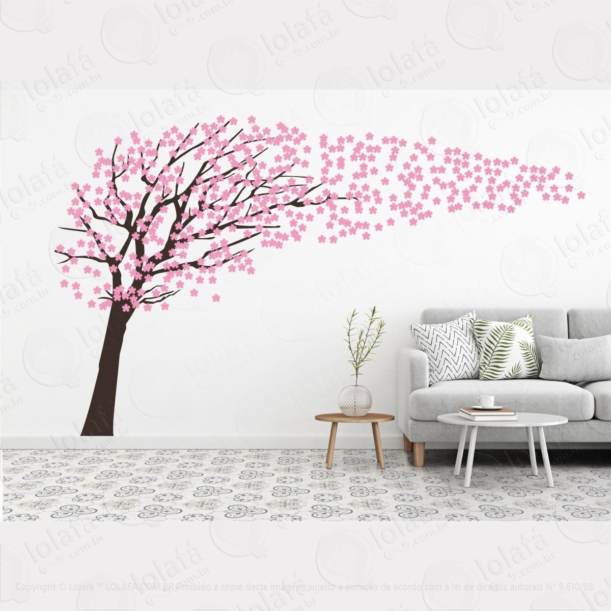 adesivos decorativos de parede - arvore cerejeira gigante mod:614