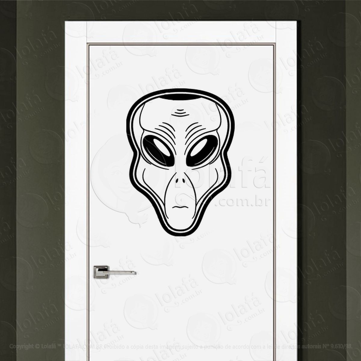 Alien Estelar Adesivo Alienígena de Parede para Quarto, Porta e Vidro - Mod:14