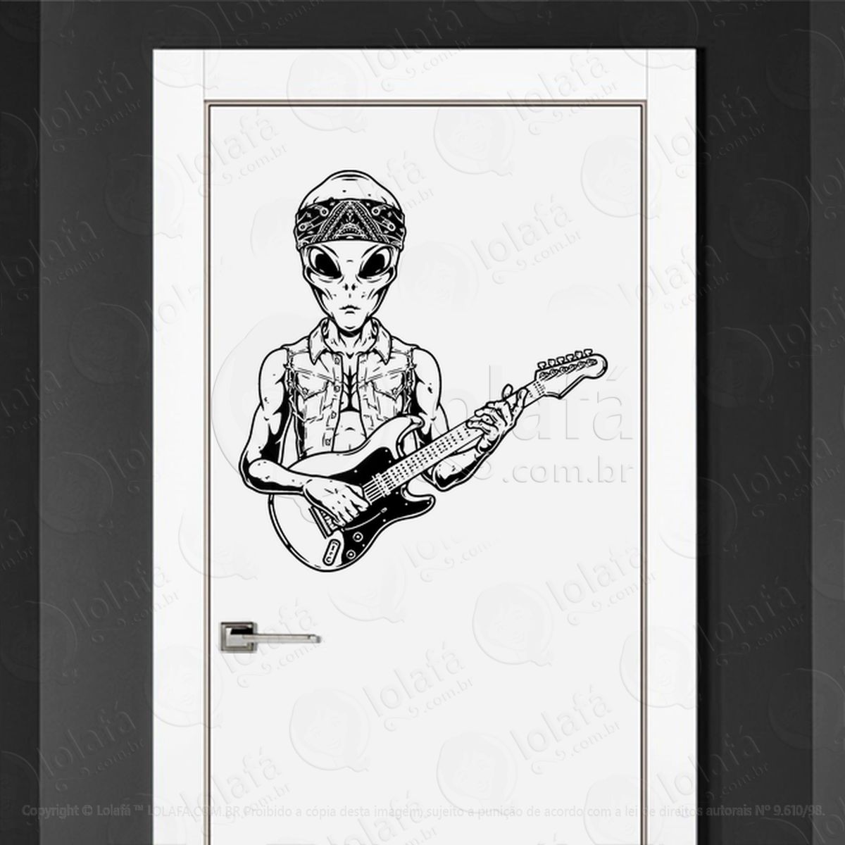 alien guitarrista adesivos alienígenas intergalácticos mod:45