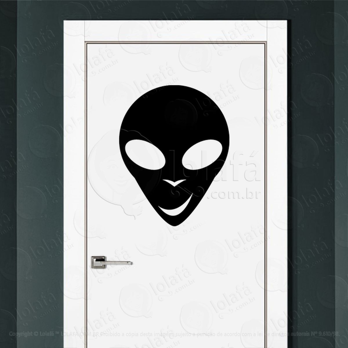 Alien Cosmológico Adesivo Alienígena de Parede para Quarto, Porta e Vidro - Mod:263