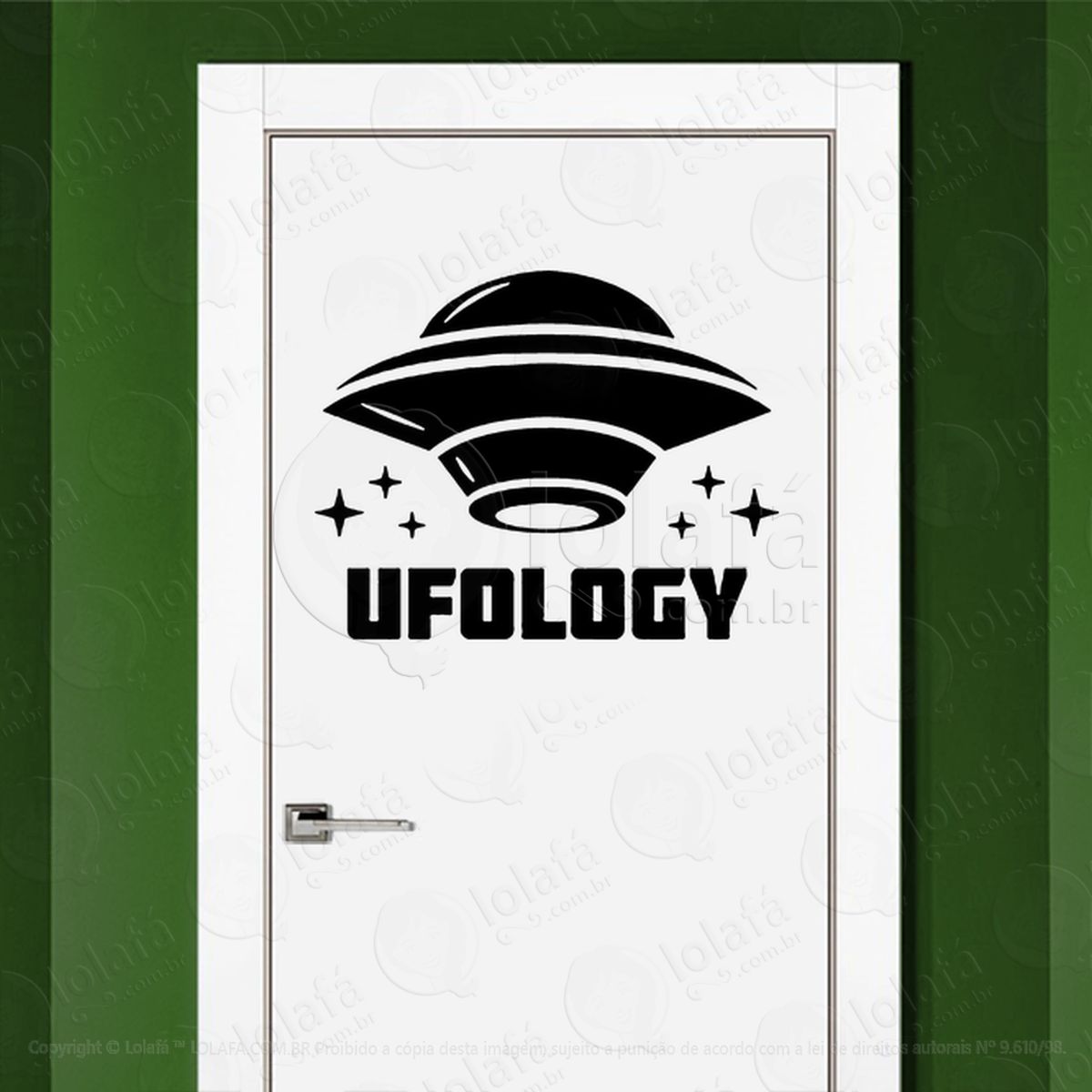 Ufologia Adesivo Alienígena de Parede para Quarto, Porta e Vidro - Mod:304