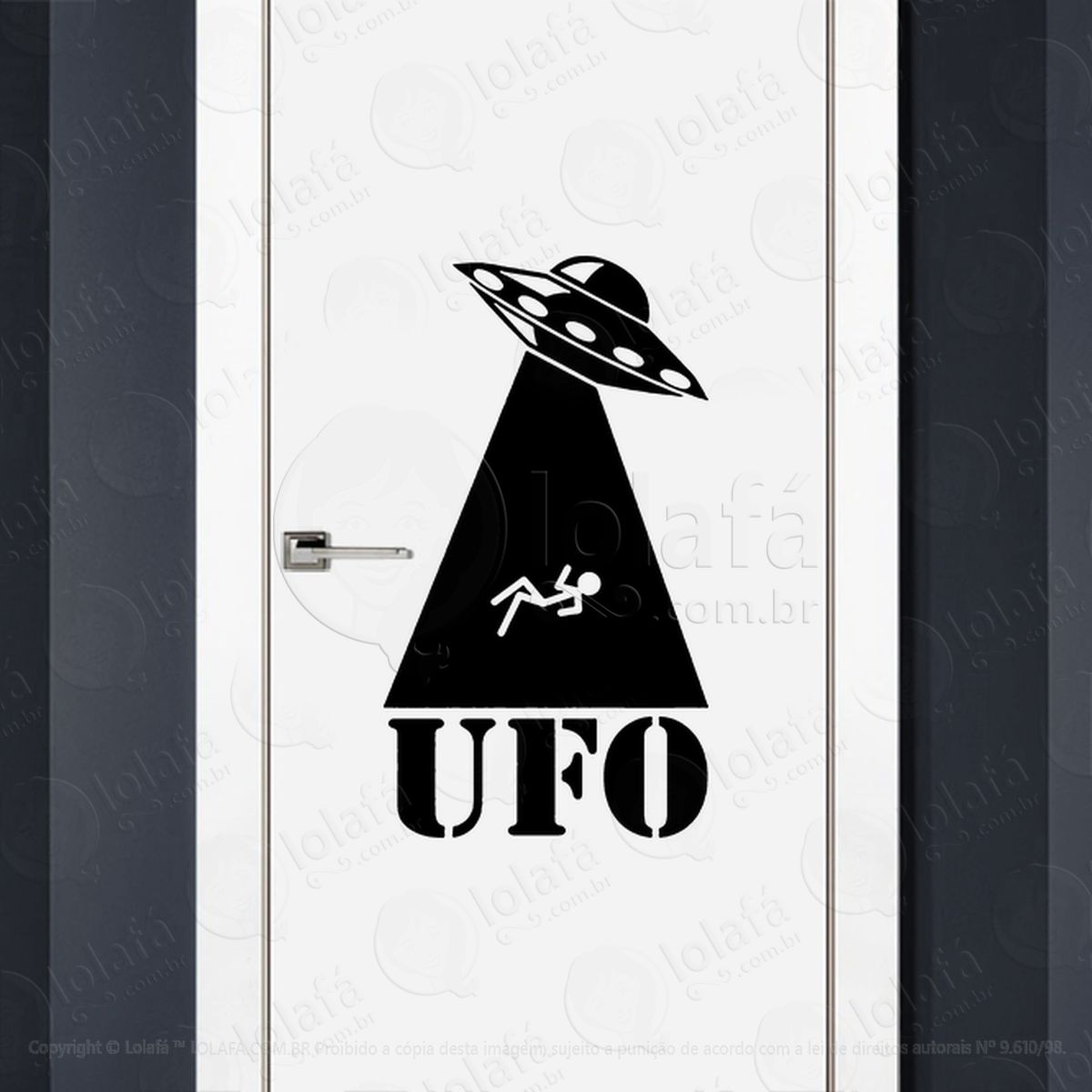 UFO OVNIs Adesivo Alienígena de Parede para Quarto, Porta e Vidro - Mod:346