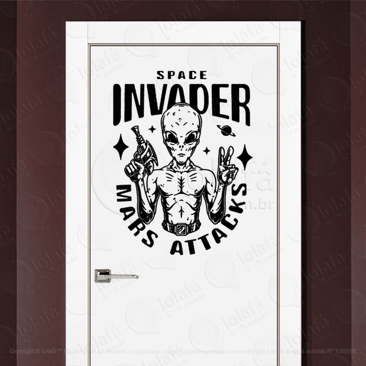 invasor espacial marte ataca adesivos alienígenas intergalácticos mod:417