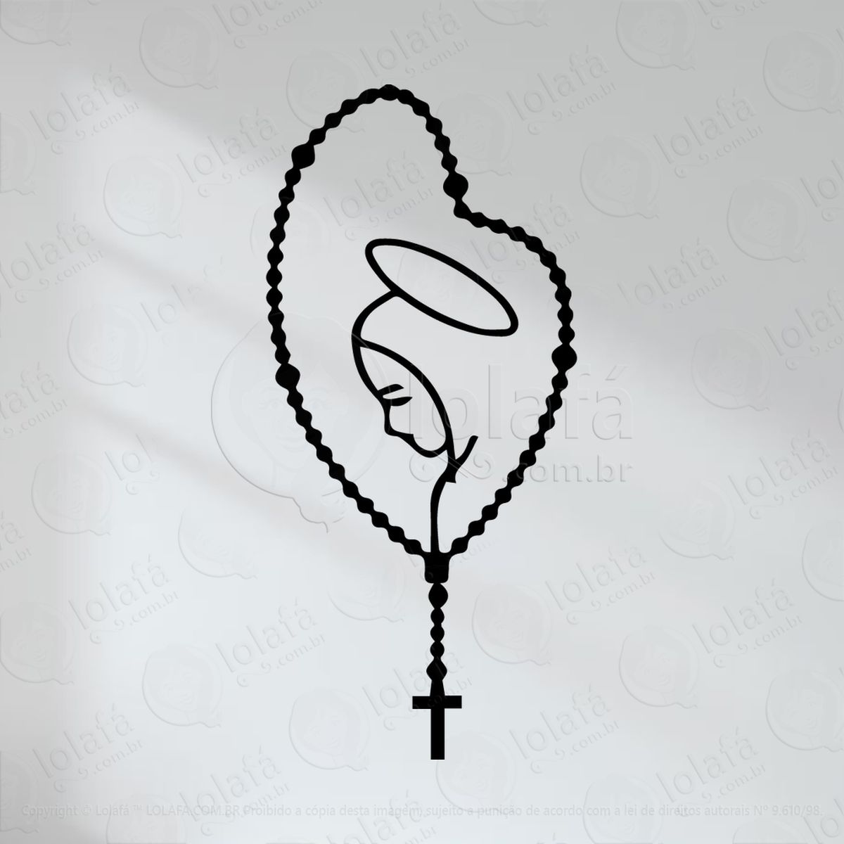 terço adesivo de parede decorativo para casa, quarto, sala e vidro mod:17