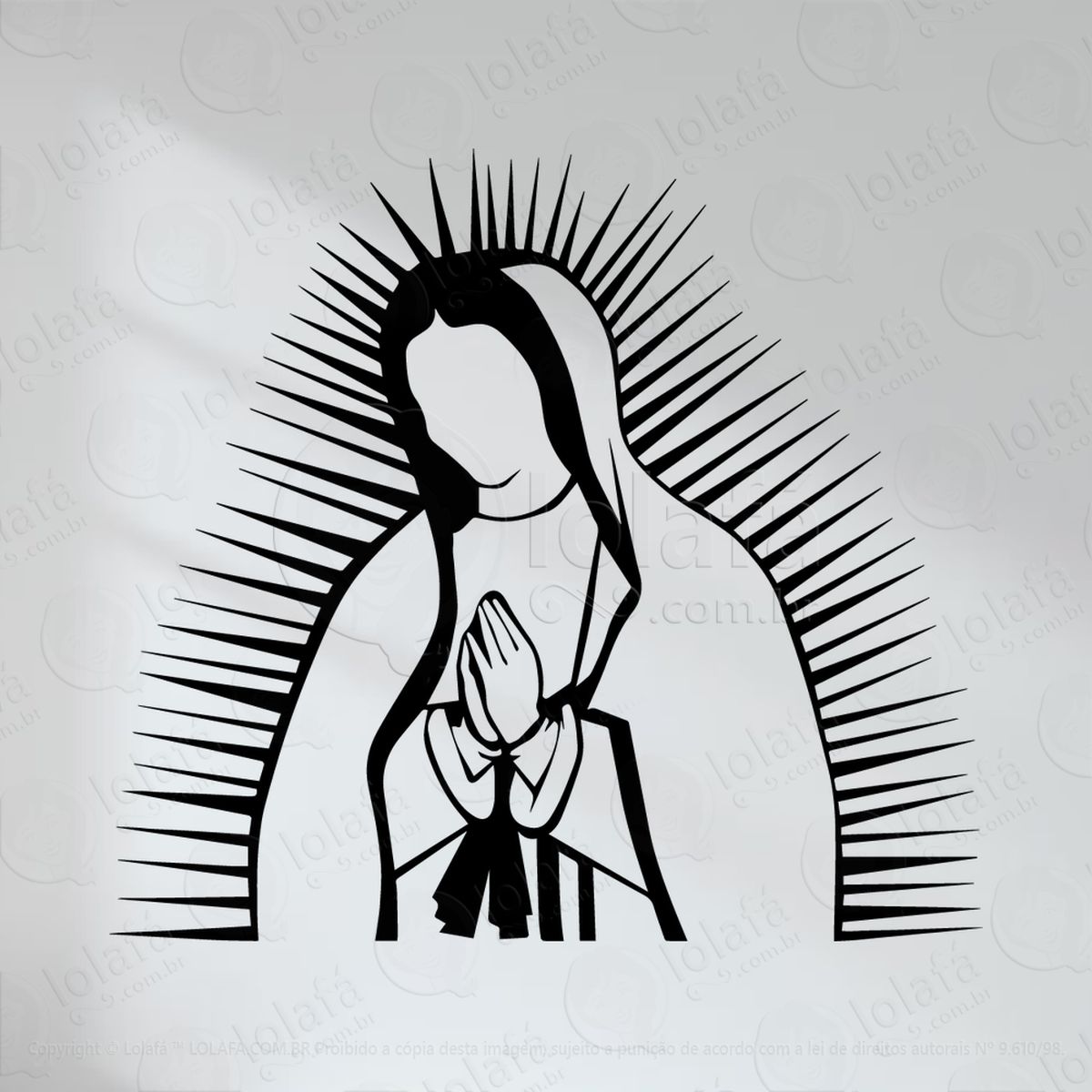 Nossa Senhora Adesivo de Parede Decorativo para Casa, Quarto, Sala e Vidro - Mod:25