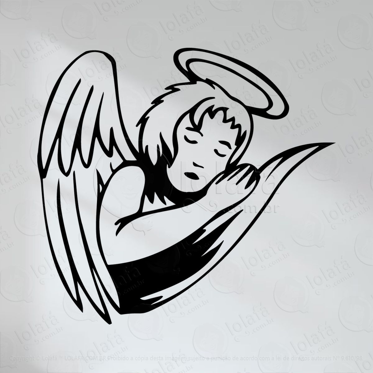 anjo adesivo de parede decorativo para casa, quarto, sala e vidro mod:44