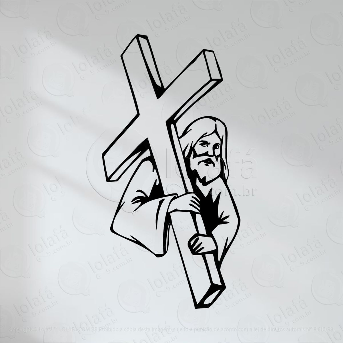 Jesus Cristo Adesivo de Parede Decorativo para Casa, Quarto, Sala e Vidro - Mod:46