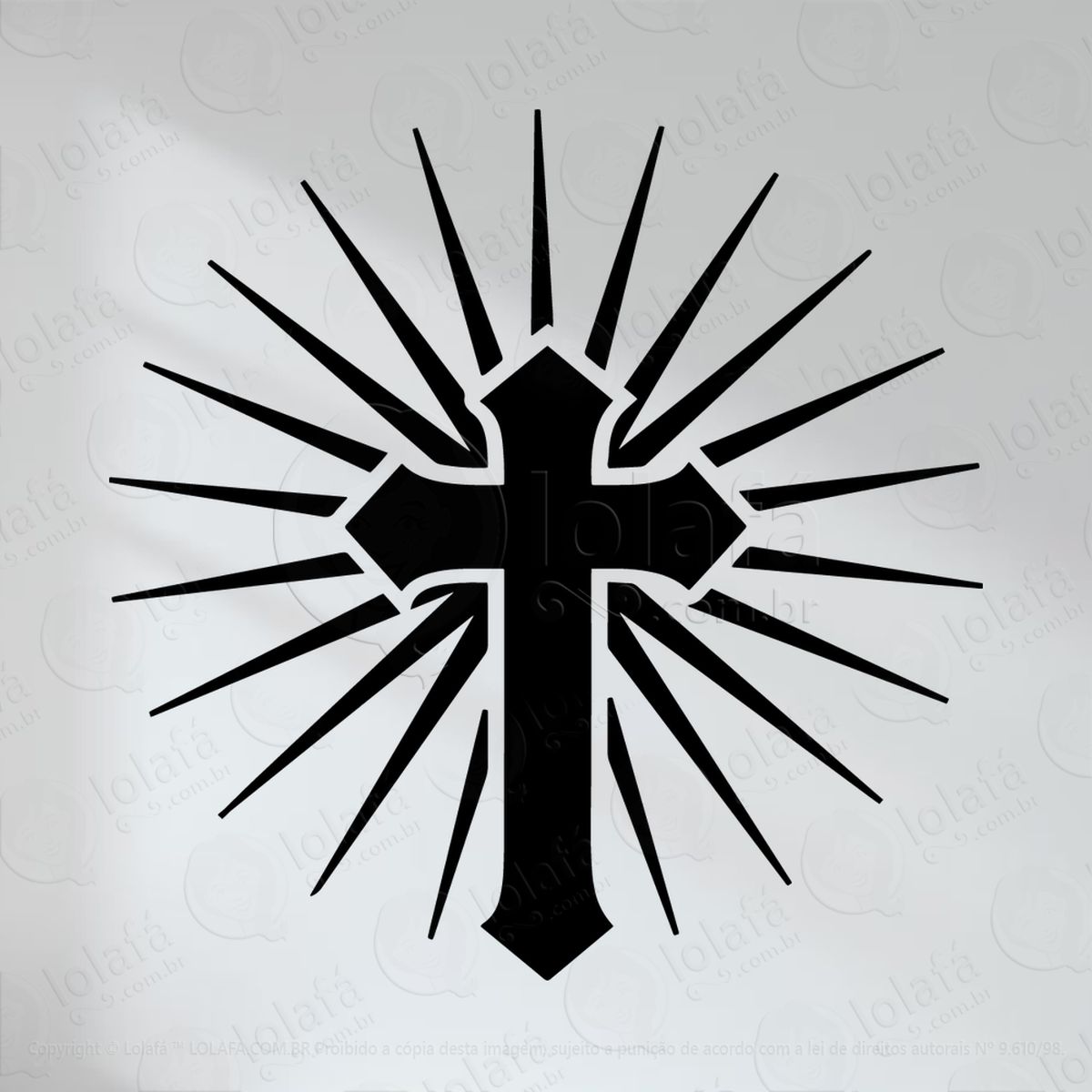 cruz adesivo de parede decorativo para casa, quarto, sala e vidro mod:83