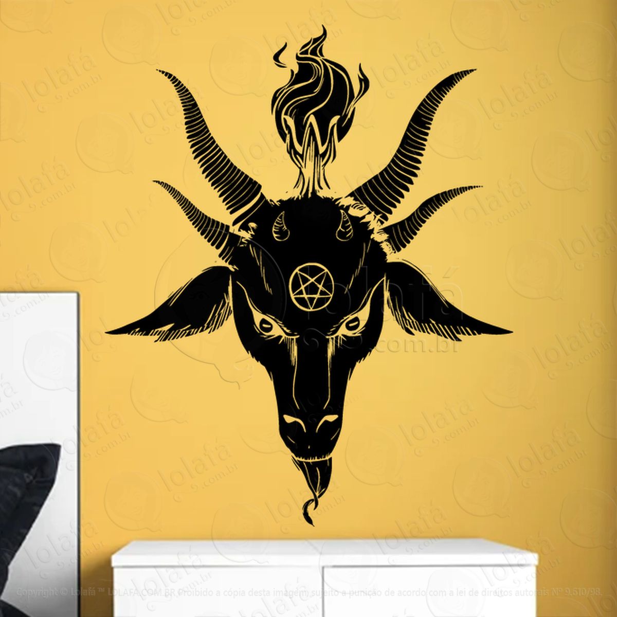 baphomet head cabeça de baphomet adesivos para altar ocultista mod:5