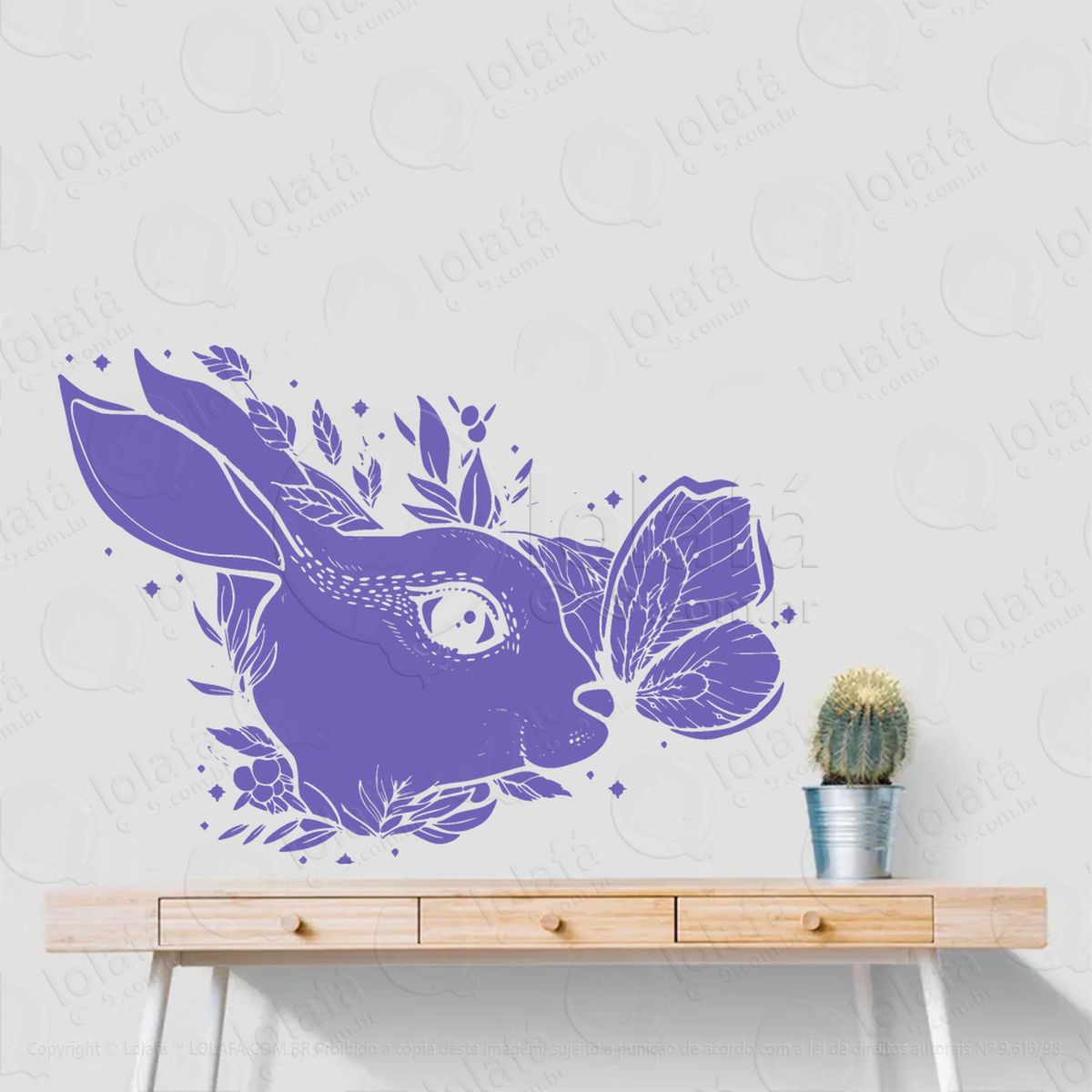 lebre com borboleta hare with butterfly adesivos para altar ocultista mod:24