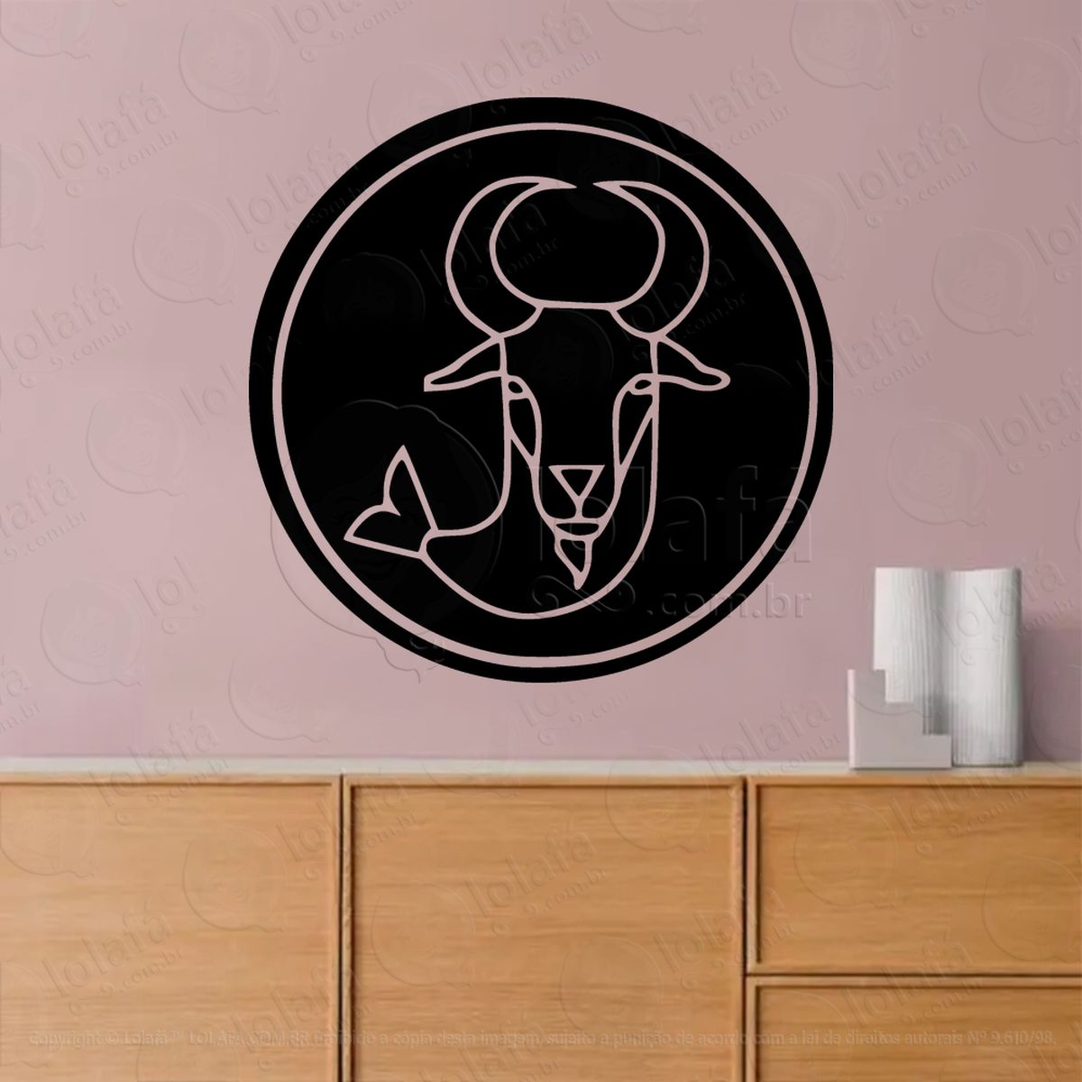 Mandala Signo de Capricórnio Astrologia Capricorn Adesivo de Parede Decorativo para Casa, Sala, Quarto, Vidro e Altar Ocultista - Mod:34