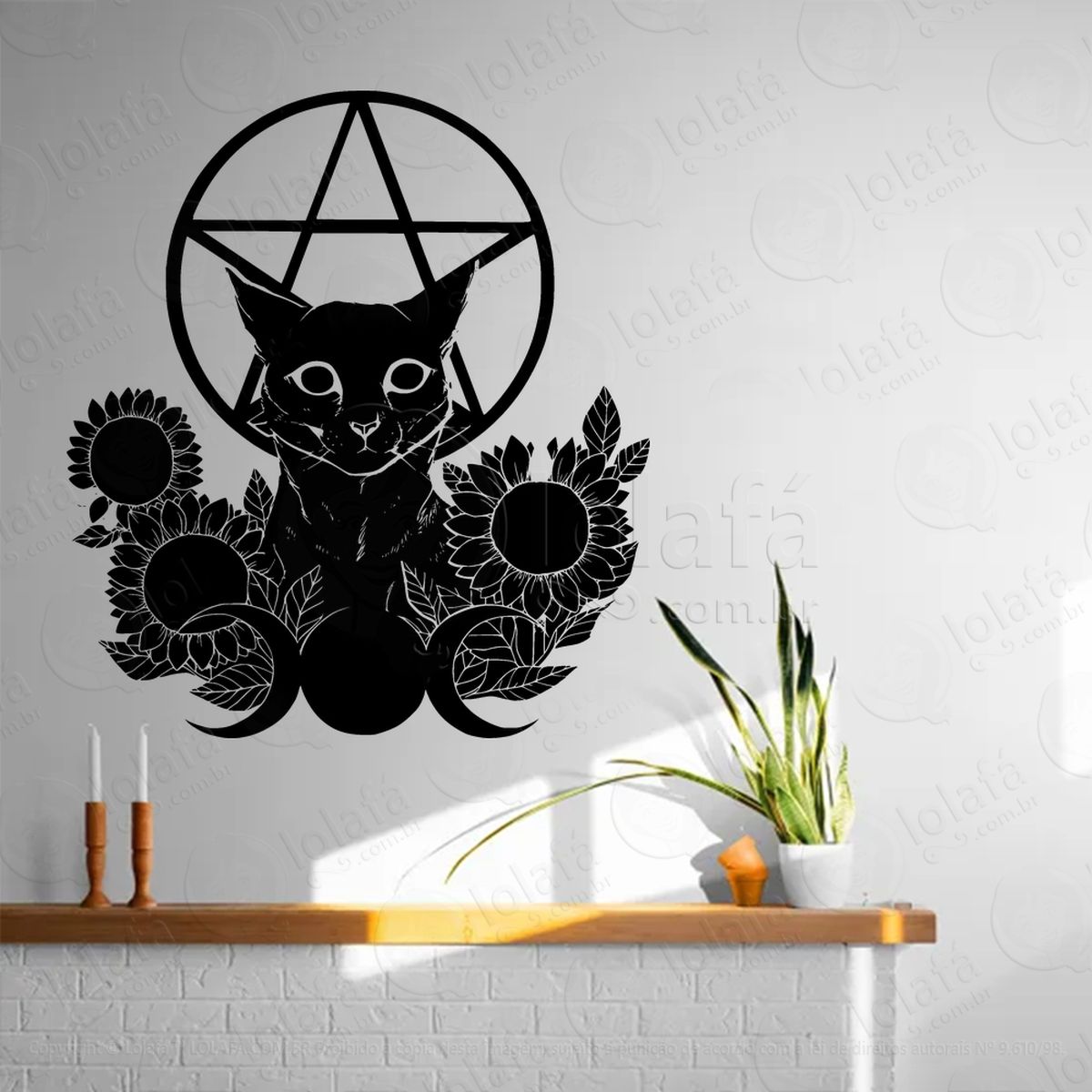 gato místico mystic puss adesivos para altar ocultista mod:44