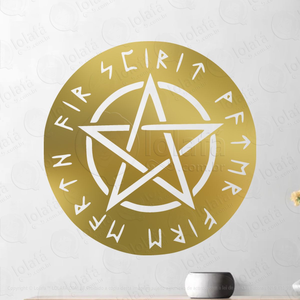círculo do pentagrama rúnico rune circle adesivos para altar ocultista mod:57