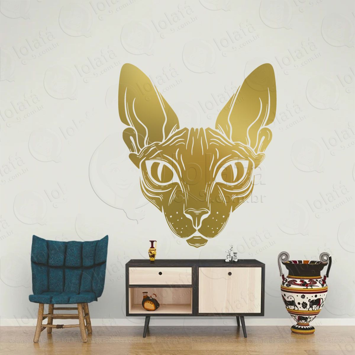 gato esfinge sphinx cat adesivos para altar ocultista mod:61