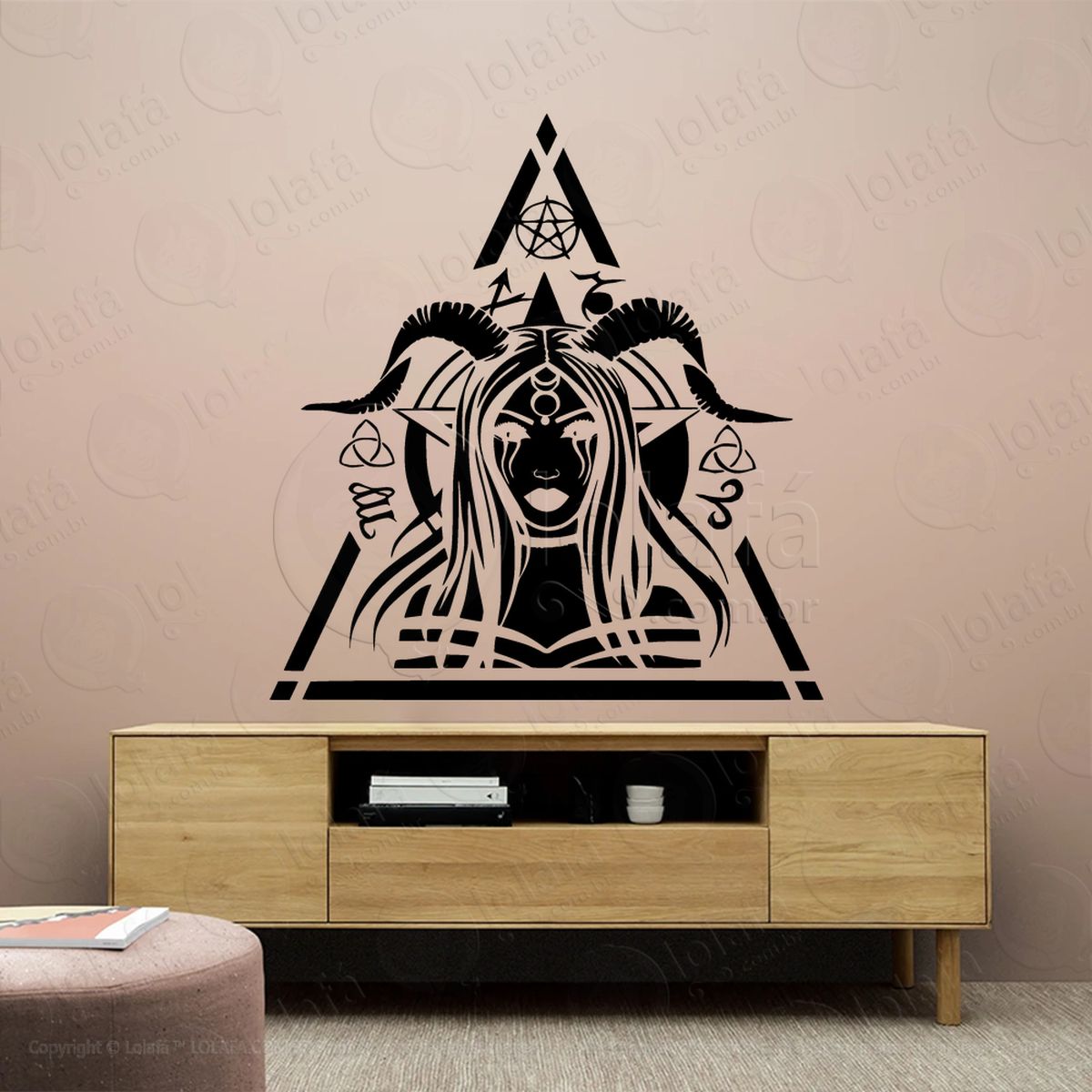 garota oculta triângulo triangle occult girl adesivos para altar ocultista mod:70