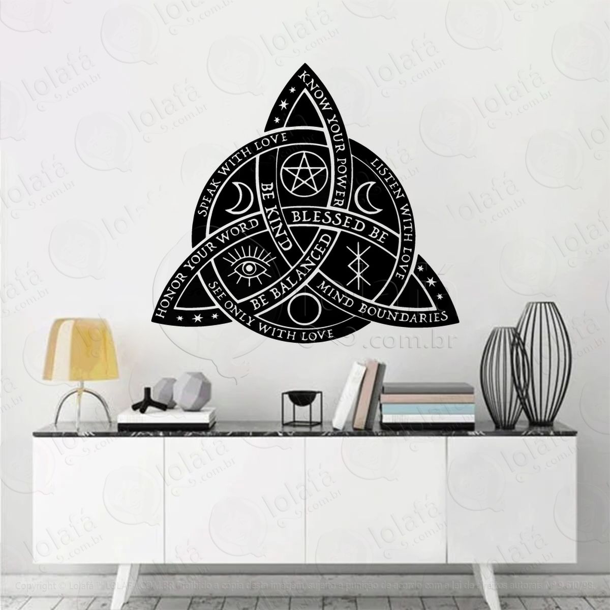 triquetra adesivos para altar ocultista mod:74
