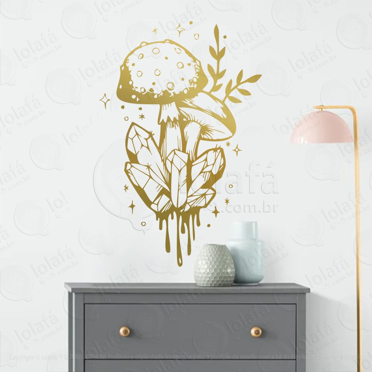 cogumelos e cristais mushrooms and crystals adesivos para altar ocultista mod:82