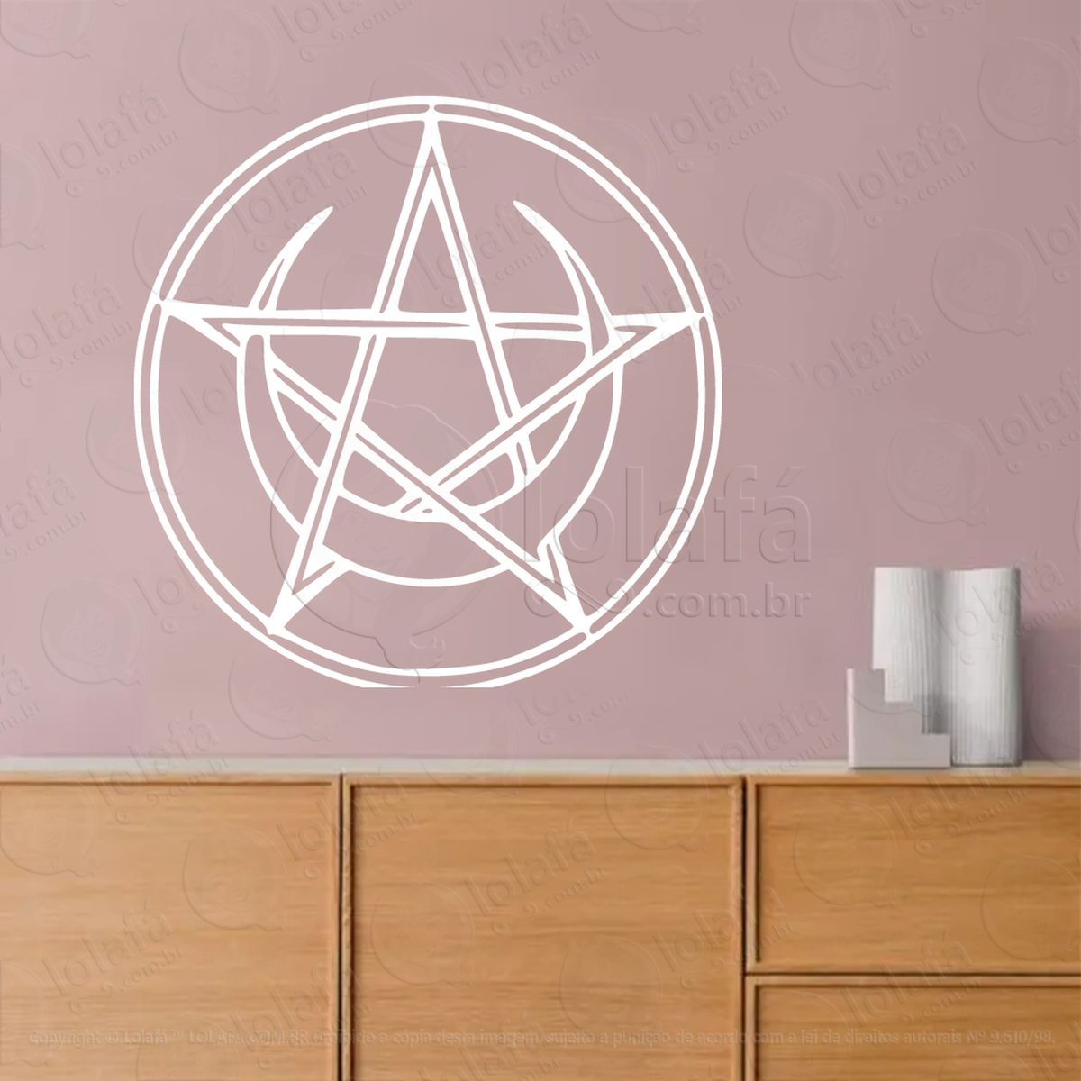 círculo lunar pentagrama moon circle adesivos para altar ocultista mod:99