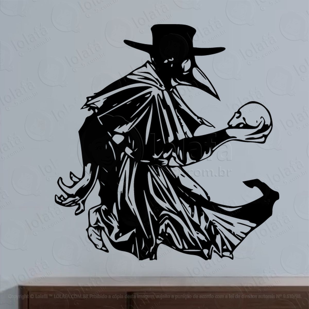 crânio do doutor da peste plague doctor skull adesivos para altar ocultista mod:100