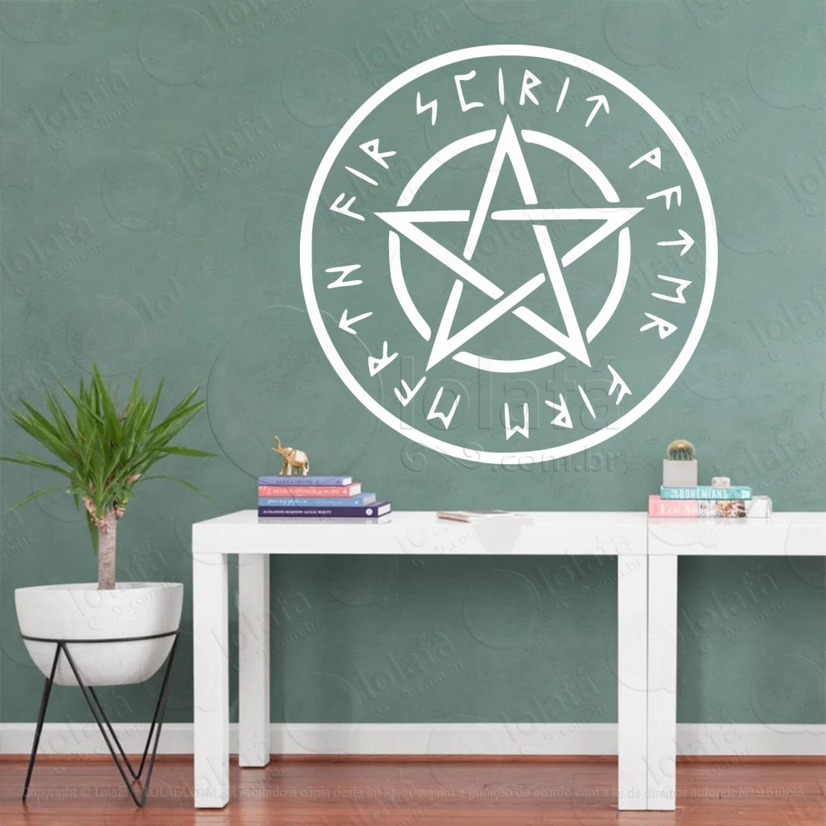 círculo de pentagrama rúnico rune circle adesivos para altar ocultista mod:102