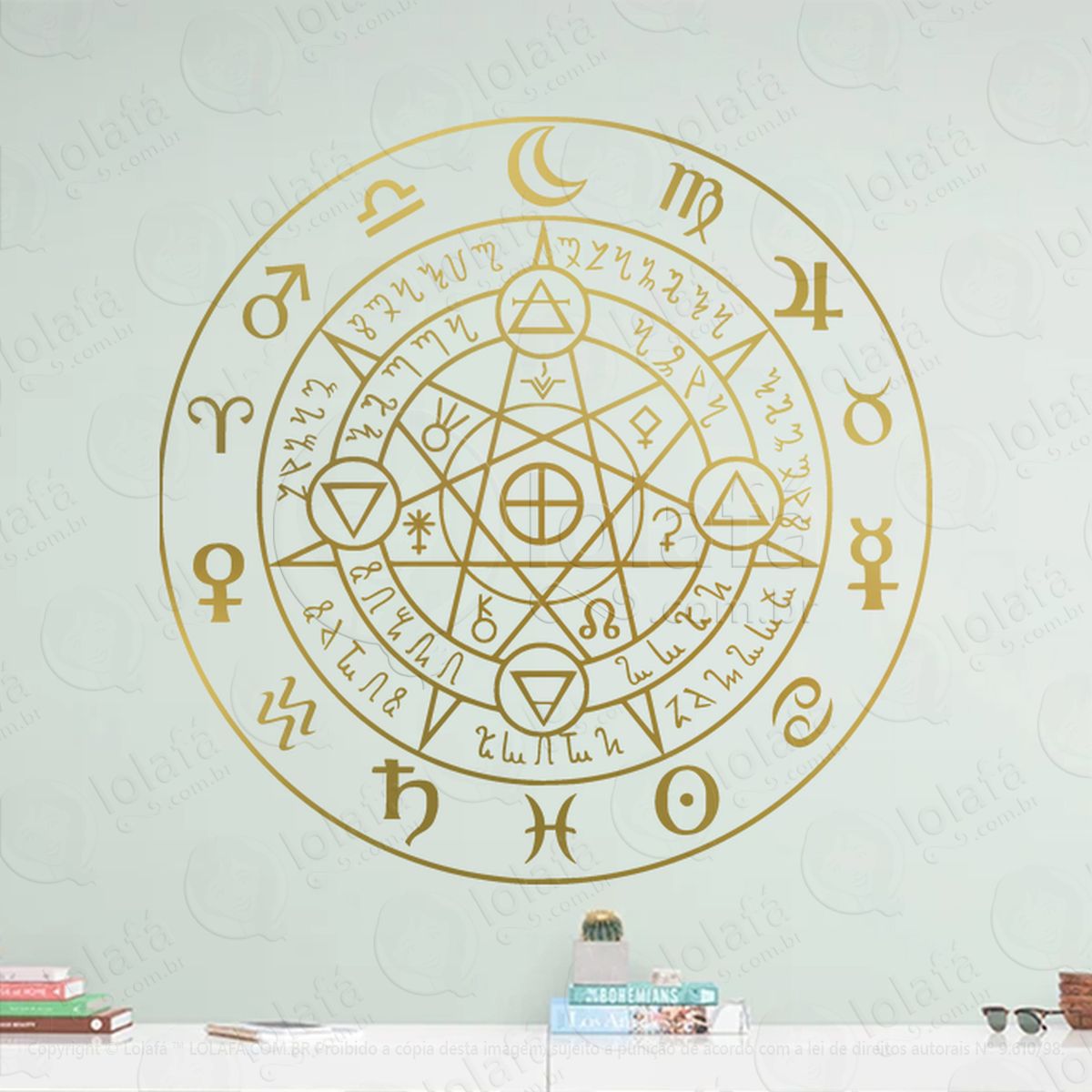 roda rúnica rune wheel adesivos para altar ocultista mod:103