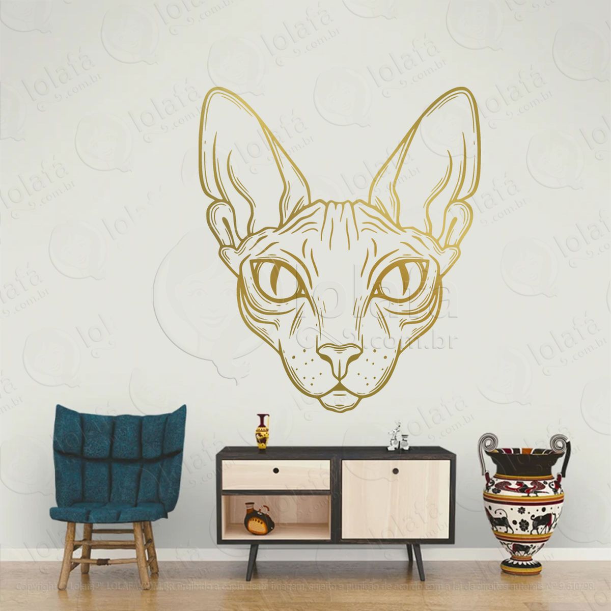 gato esfinge sphinx cat adesivos para altar ocultista mod:112