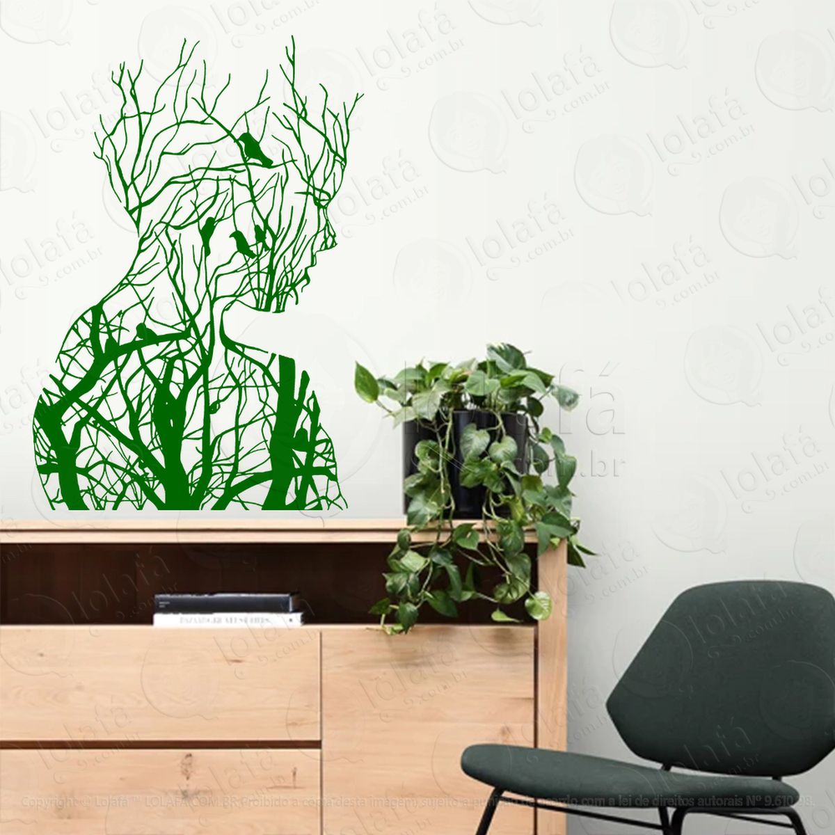 mulher Árvore e pássaros tree woamn adesivos para altar ocultista mod:121