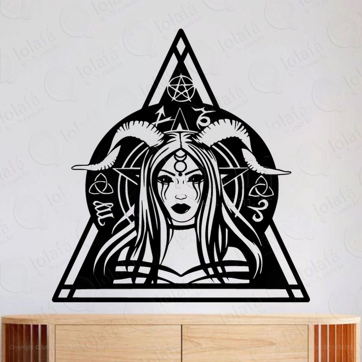 garota ocultista triângulo occult girl adesivos para altar ocultista mod:124