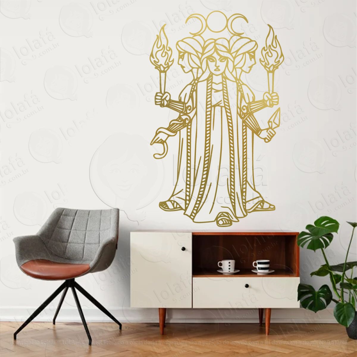 deusa tríplice triluna triple goddess adesivos para altar ocultista mod:126