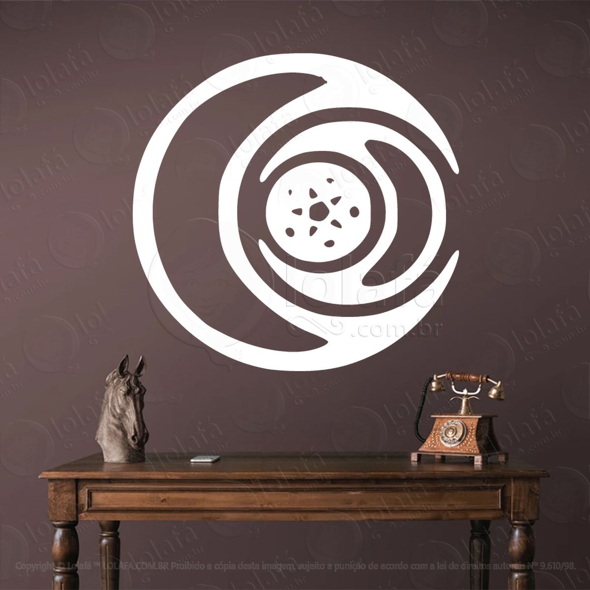 símbolo wicca da deusa tríplice triple goddess wiccan symbol adesivos para altar ocultista mod:130