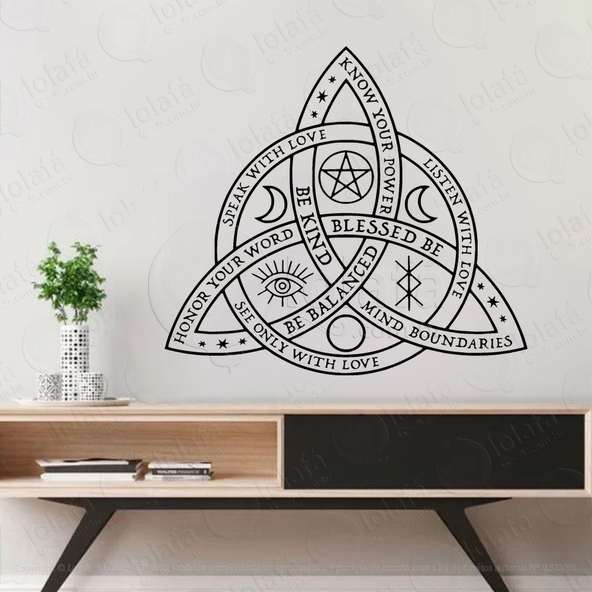 triquetra adesivos para altar ocultista mod:131