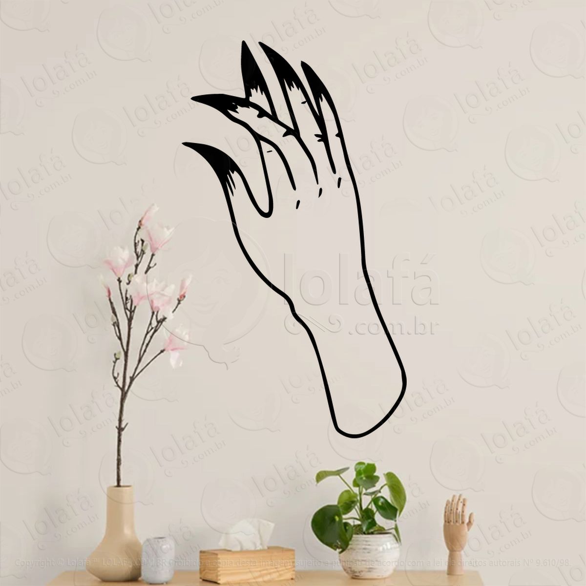 mão de bruxa witches hand adesivos para altar ocultista mod:140