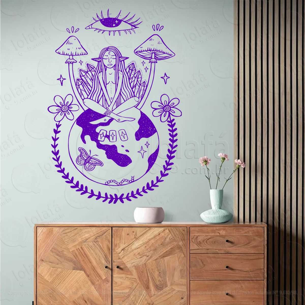 mulher cogumelos da terra woman mushrooms adesivos para altar ocultista mod:144
