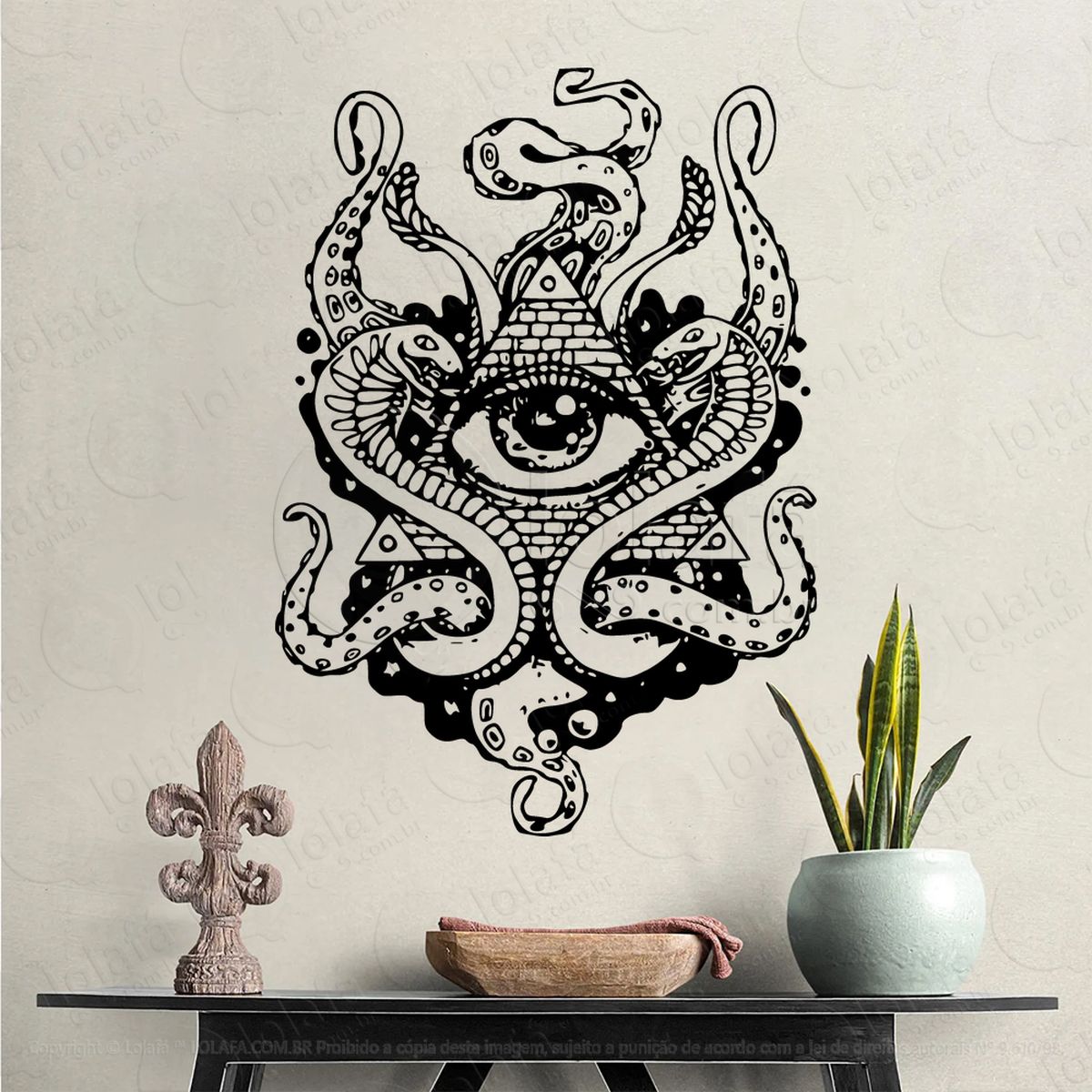 pirâmide de cthullu pyramid adesivos para altar ocultista mod:167