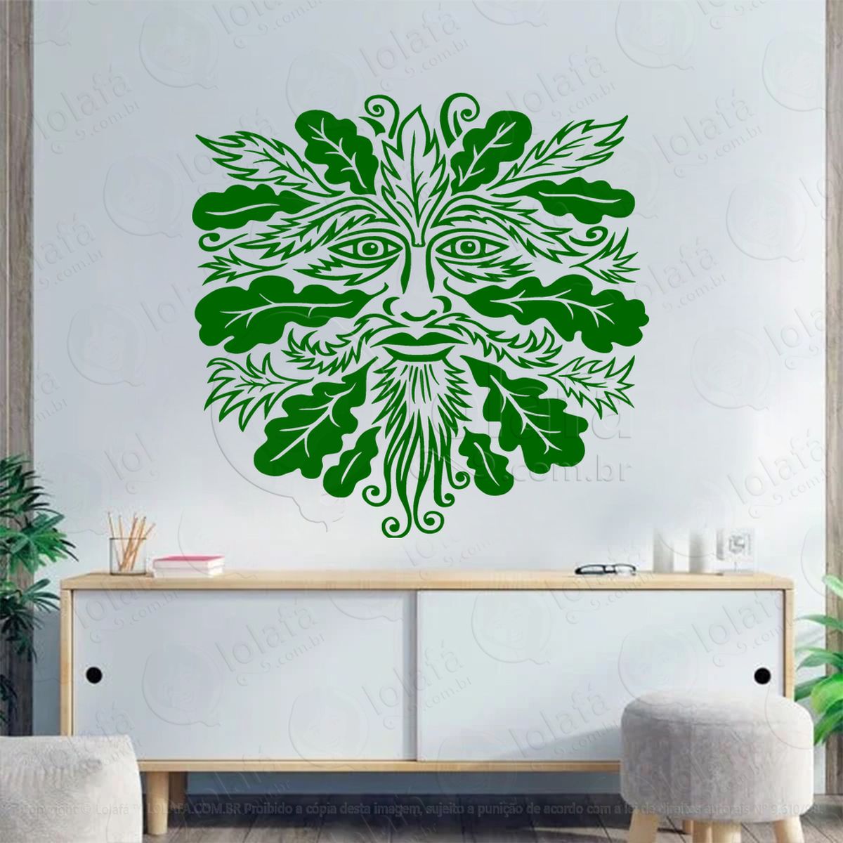homem verde black oak green man adesivos para altar ocultista mod:181