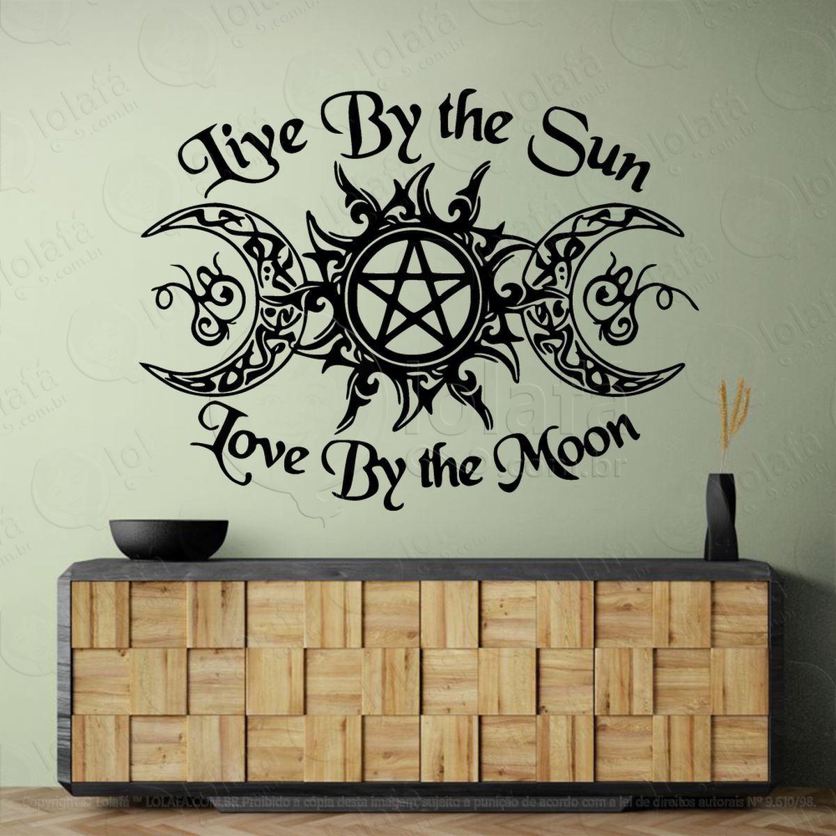 live by the sun triluna viver pelo sol viver pela lua adesivos para altar ocultista mod:195