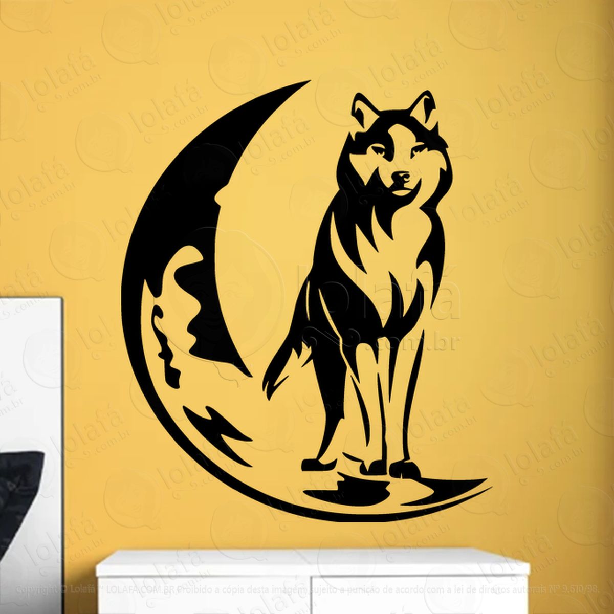 cão da lua moon dog adesivos para altar ocultista mod:197
