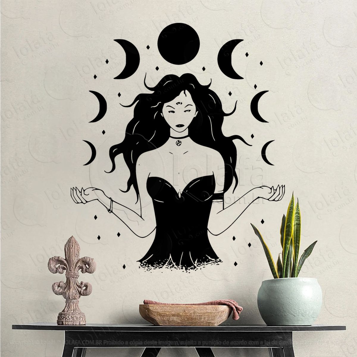 deusa lua moon goddess adesivos para altar ocultista mod:198