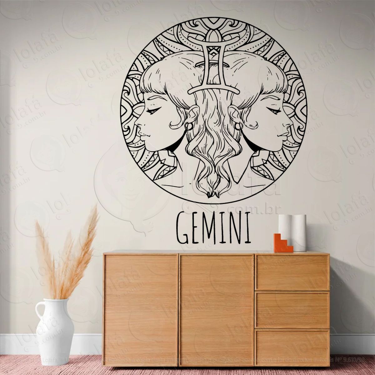 mandala signo de gêmeos astrologia gemini adesivos para altar ocultista mod:207