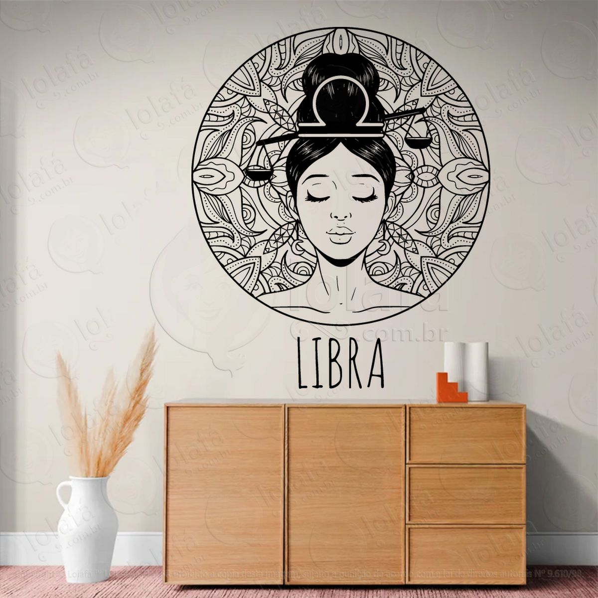 mandala signo de libra astrologia adesivos para altar ocultista mod:211