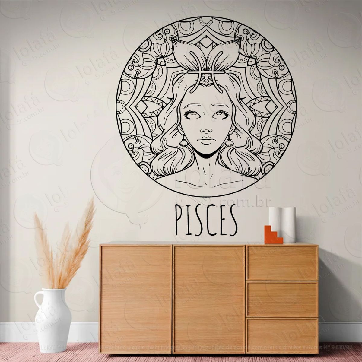mandala signo de peixes astrologia adesivos para altar ocultista mod:212