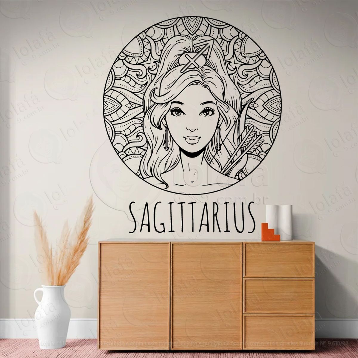 mandala signo de sagitário astrologia sagittarius adesivos para altar ocultista mod:214