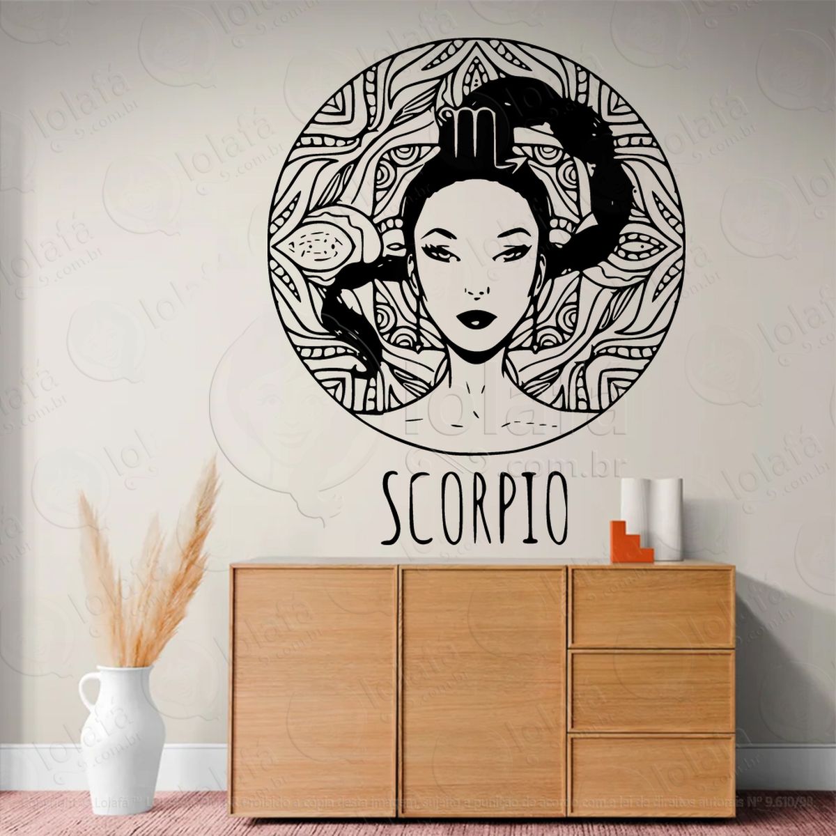 mandala signo de escorpião astrologia scorpio adesivos para altar ocultista mod:216
