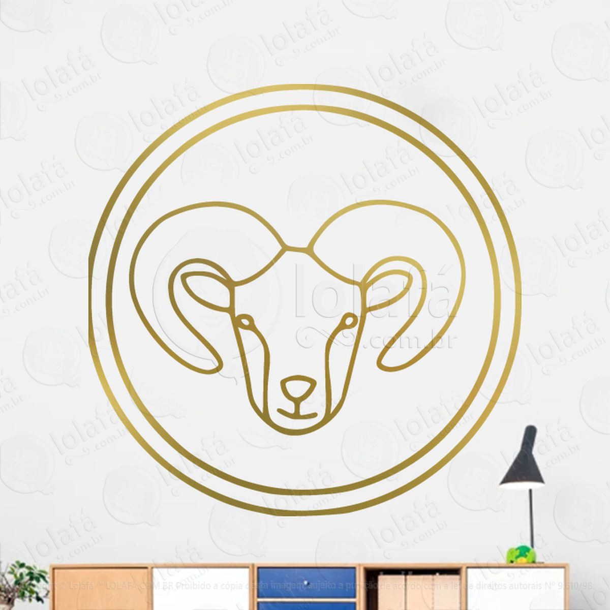 Mandala Signo de Áries Astrologia Adesivo de Parede Decorativo para Casa, Sala, Quarto, Vidro e Altar Ocultista - Mod:220