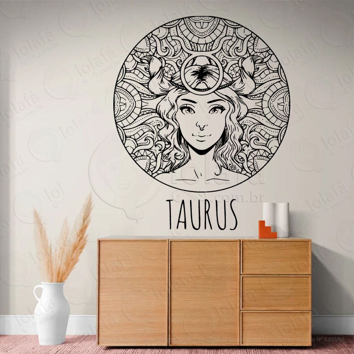 mandala signo de touro astrologia taurus adesivos para altar ocultista mod:231