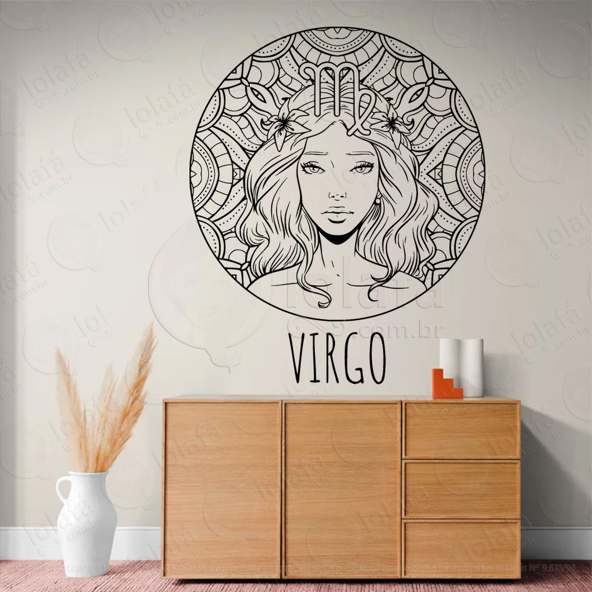 mandala signo de virgem astrologia virgo adesivos para altar ocultista mod:232