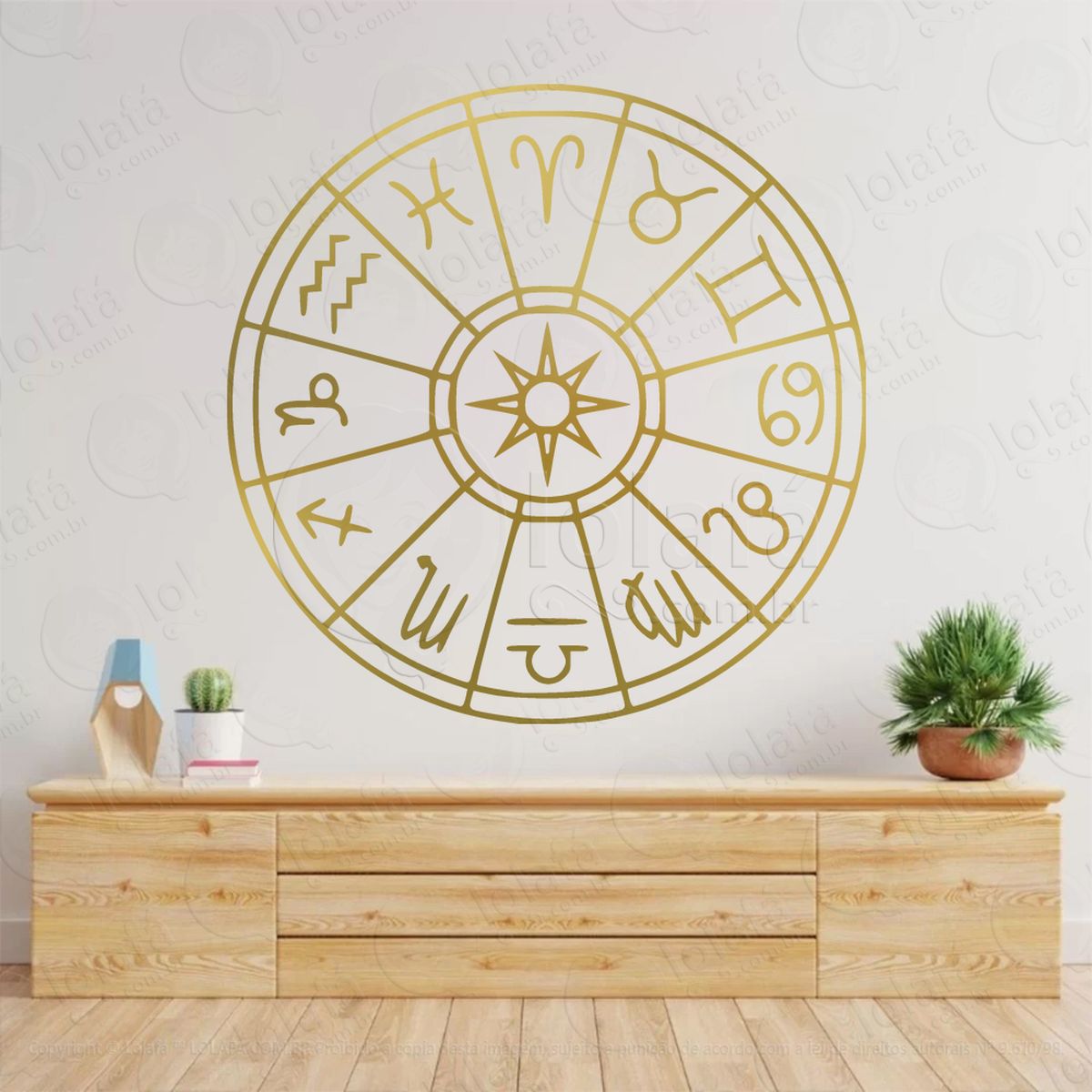 roda símbolos do zodíaco zodiac symbols wheel adesivos para altar ocultista mod:234