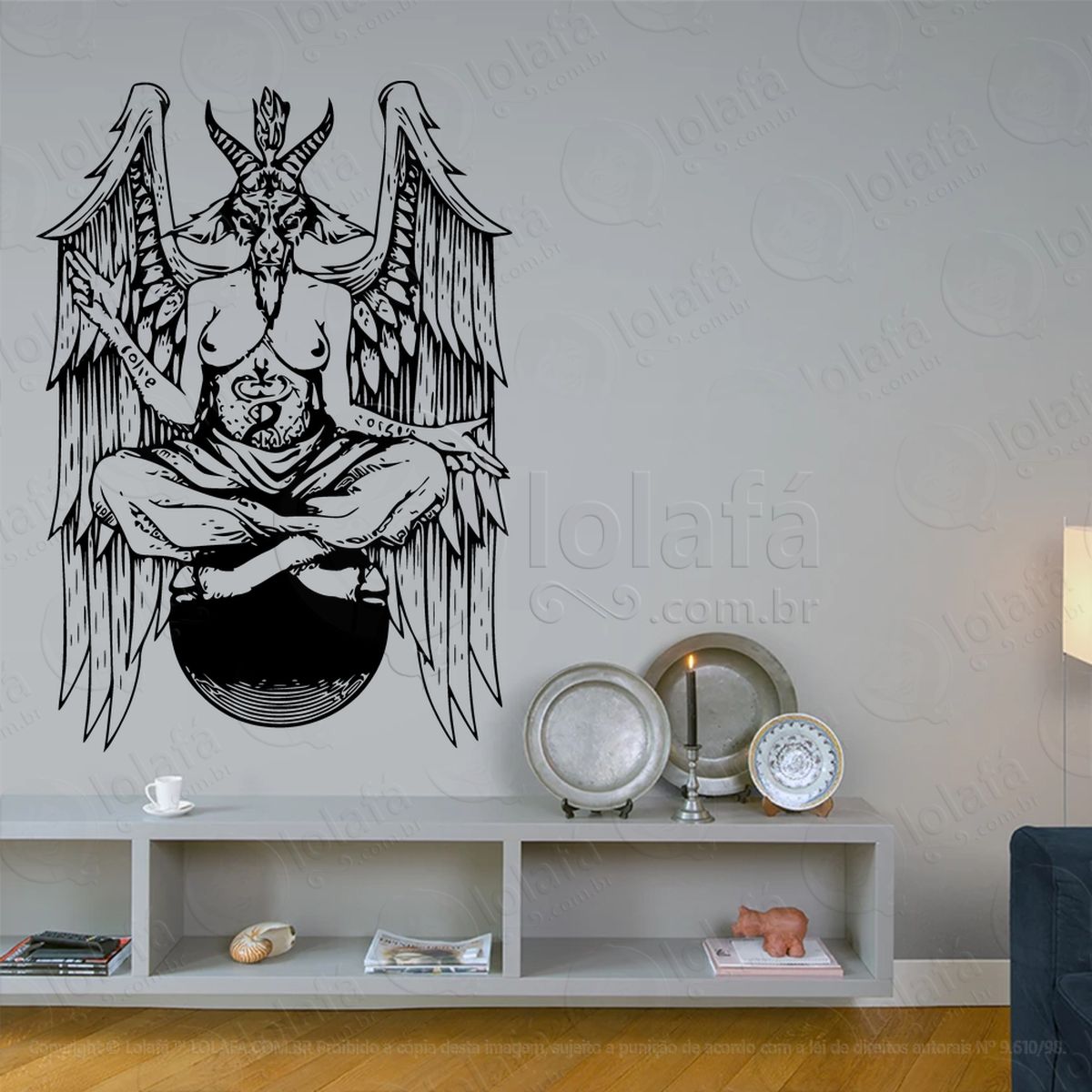 baphomet adesivos para altar ocultista mod:237