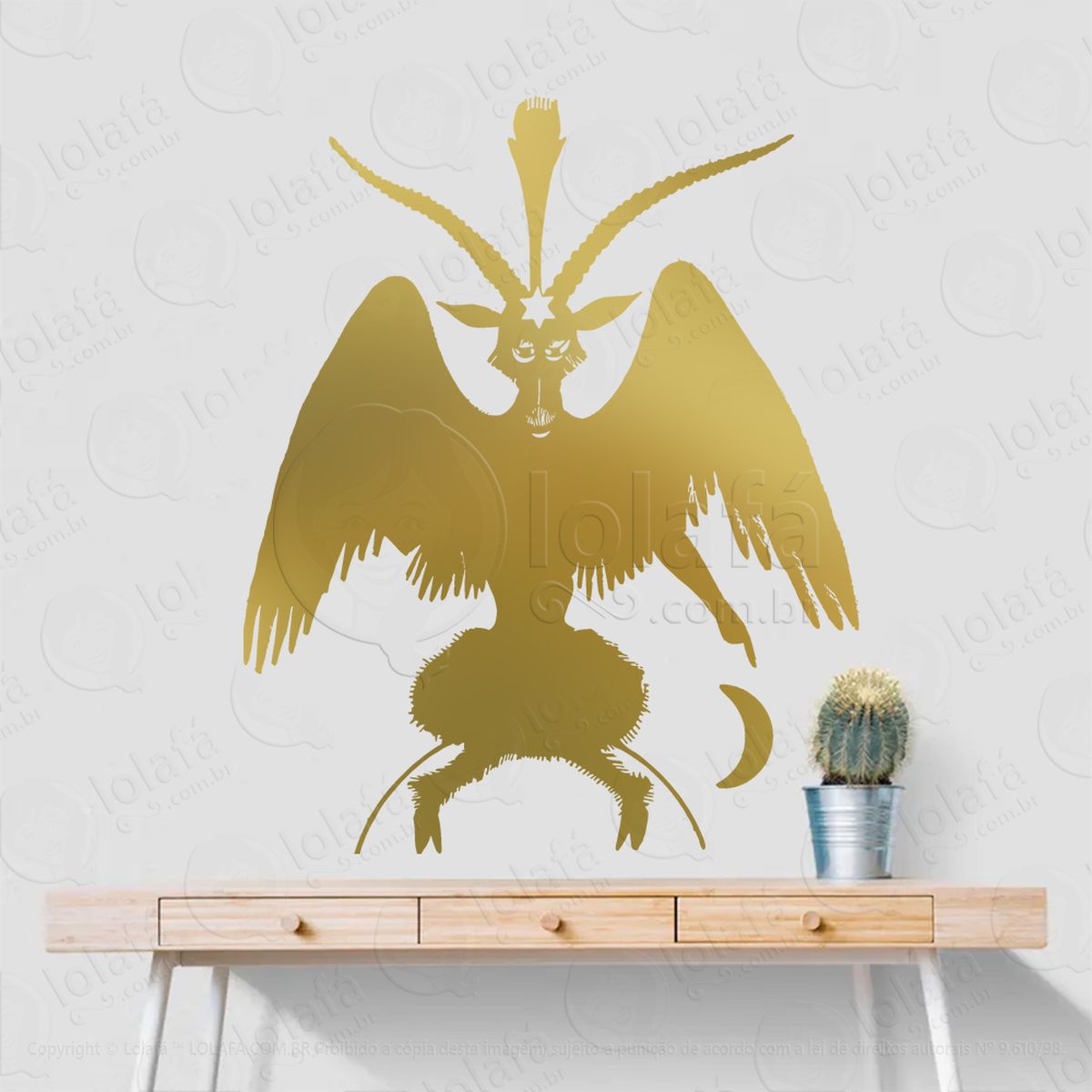baphomet adesivos para altar ocultista mod:242