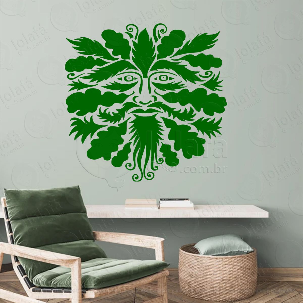 homem verde black oak green man adesivos para altar ocultista mod:254
